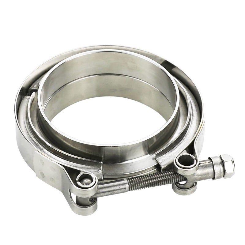 AKIHISA 1.75 Inch V Band Clamp with Flange Male Female Stainless Steel_304 for Exhaust System, Turbocharger, Downpipe, Muffler 1 Pack - Image 1